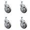 Service Caster 5 Inch SS Thermoplastic Rubber Swivel 1/2 Inch Threaded Stem Caster Set Brake SCC SCC-SSTS20S514-TPRB-TLB-M1215-4 - alternate 1